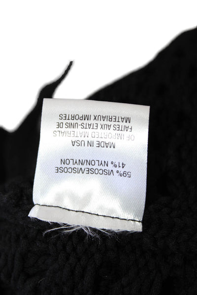 Cushnie Womens Long Sleeve Open Knit Cardigan Sweater Black Size Extra Small