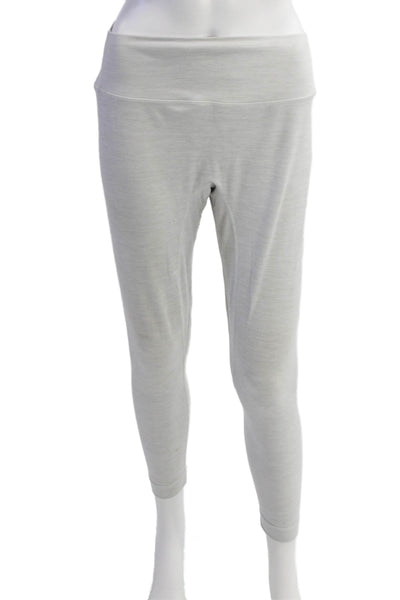 Set Womens Pull On High Waisted Ankle Leggings Heather Gray Size L