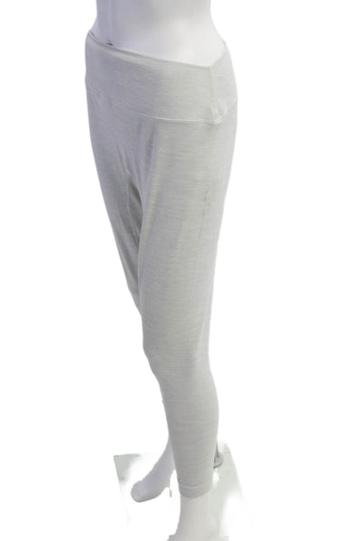Set Womens Pull On High Waisted Ankle Leggings Heather Gray Size L