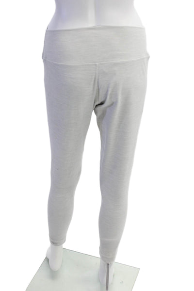 Set Womens Pull On High Waisted Ankle Leggings Heather Gray Size L