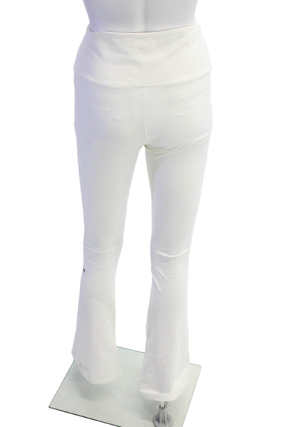 Splits59 Womens High Waisted Pull On Flare Leg Leggings White Size L
