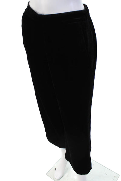 J Crew Womens Velour High Rise Pull On Slim Leg Pants Black Size 2