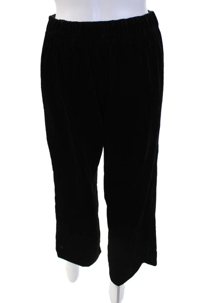 J Crew Womens Velour High Rise Pull On Slim Leg Pants Black Size 2