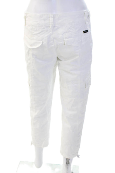 Sanctuary Anthropologie Womens Eyelet Slim Leg Pants White Cotton Size 26