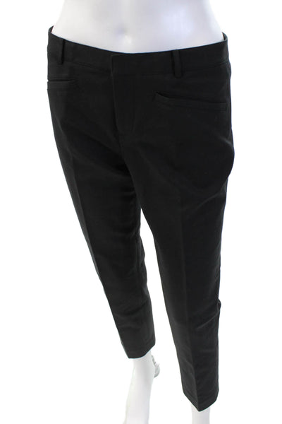 Club Monaco Womens Creased Slim Leg Dress Pants Black Cotton Size 4