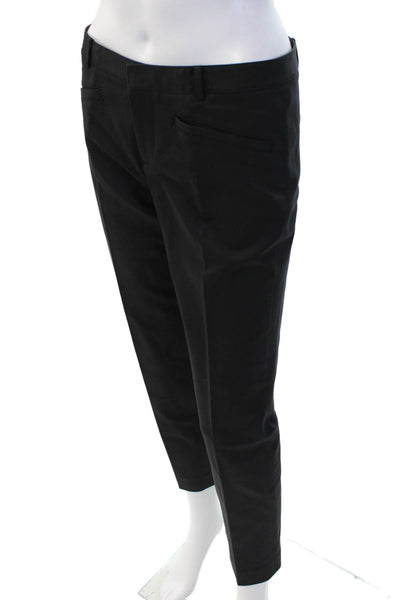 Club Monaco Womens Creased Slim Leg Dress Pants Black Cotton Size 4