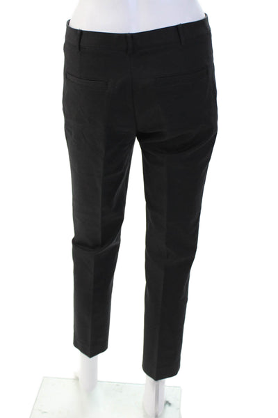 Club Monaco Womens Creased Slim Leg Dress Pants Black Cotton Size 4