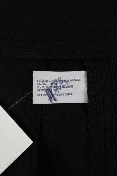 Club Monaco Womens Creased Slim Leg Dress Pants Black Cotton Size 4