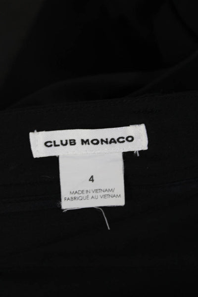 Club Monaco Womens Creased Slim Leg Dress Pants Black Cotton Size 4