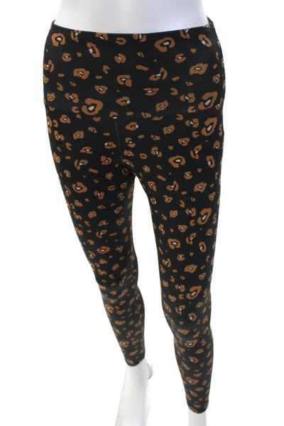 ONZIE Womens Animal Print Pull On Leggings Black Brown Size Extra Small