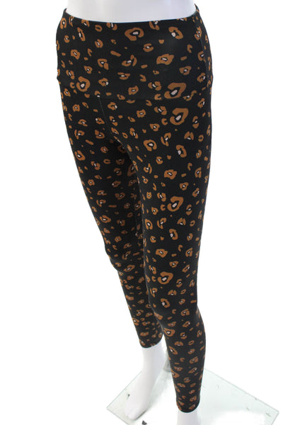 ONZIE Womens Animal Print Pull On Leggings Black Brown Size Extra Small