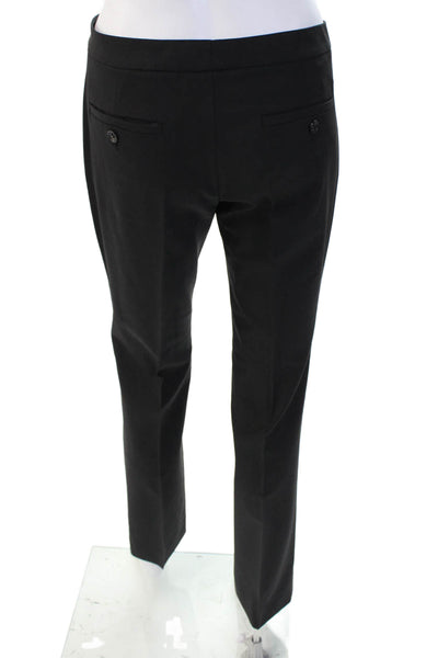 Theory Womens Creased Straight Leg Zip Up Dress Pants Black Wool Size 2