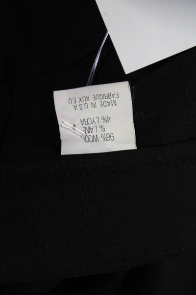 Theory Womens Creased Straight Leg Zip Up Dress Pants Black Wool Size 2