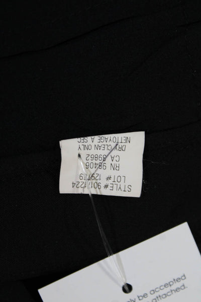 Theory Womens Creased Straight Leg Zip Up Dress Pants Black Wool Size 2