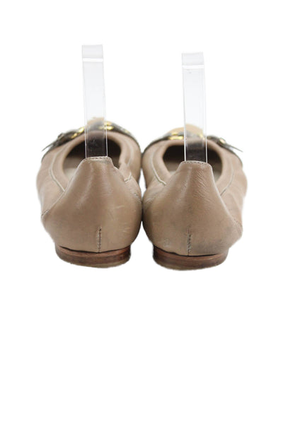 AGL Attilio Giusti Leombruni Womens Leather Slip On Ballet Flats Beige Size 40.5