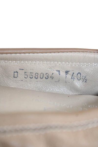 AGL Attilio Giusti Leombruni Womens Leather Slip On Ballet Flats Beige Size 40.5