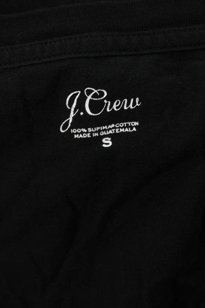 J Crew Women's V-Neck Short Sleeves Basic T-Shirt Black Size S