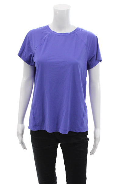 Athleta Women's Round Neck Short Sleeves Basic Athletic T-Shirt Blue Size S