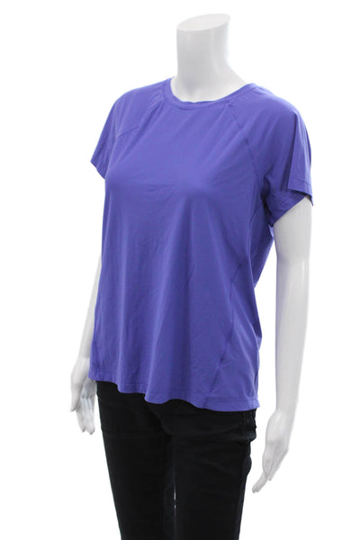 Athleta Women's Round Neck Short Sleeves Basic Athletic T-Shirt Blue Size S