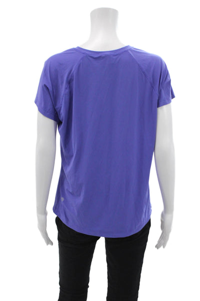 Athleta Women's Round Neck Short Sleeves Basic Athletic T-Shirt Blue Size S