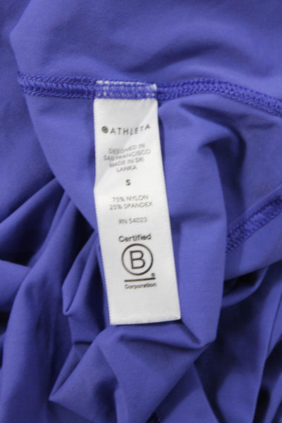 Athleta Women's Round Neck Short Sleeves Basic Athletic T-Shirt Blue Size S