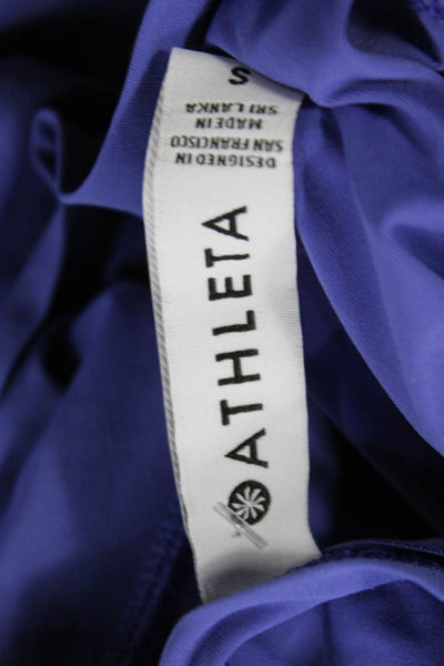 Athleta Women's Round Neck Short Sleeves Basic Athletic T-Shirt Blue Size S