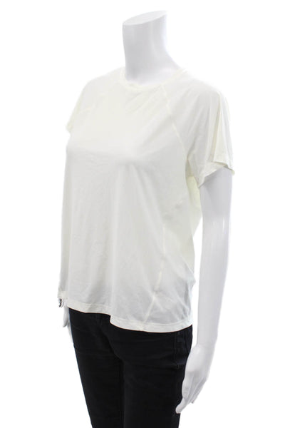 Athleta Women's Round Neck Short Sleeves Workout T-Shirt Cream Size S
