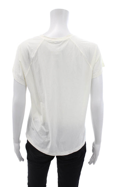 Athleta Women's Round Neck Short Sleeves Workout T-Shirt Cream Size S