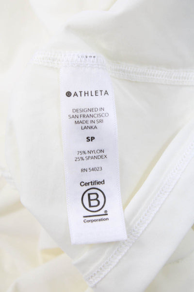Athleta Women's Round Neck Short Sleeves Workout T-Shirt Cream Size S
