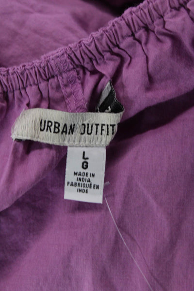 Urban Outfitters Womens Textured V-neck Short Sleeve Dress Pink Size L