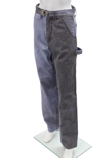 Objects Womens Cotton Zip Button Straight Leg Lined Pants Gray Size EUR 26