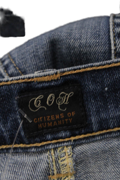 Citizens of Humanity Womens Cotton Zip Button Boot Cut Jeans Blue Size EUR 28
