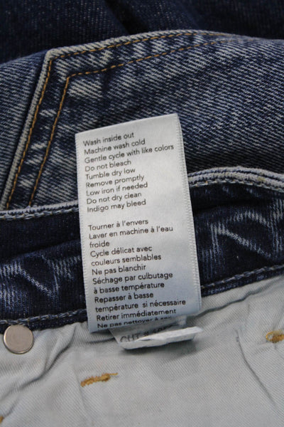 Le Jean Womens Cotton Zip Denim Fray Leg Jeans Blue Size EUR 24