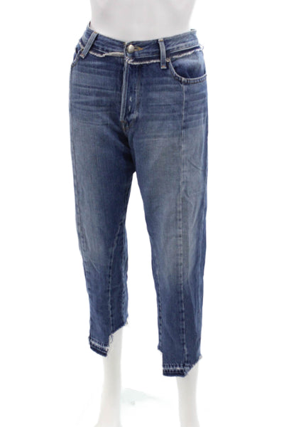 Frame Denim Womens Le Original Raw Hem Slim Leg Jeans Blue Cotton Size 30