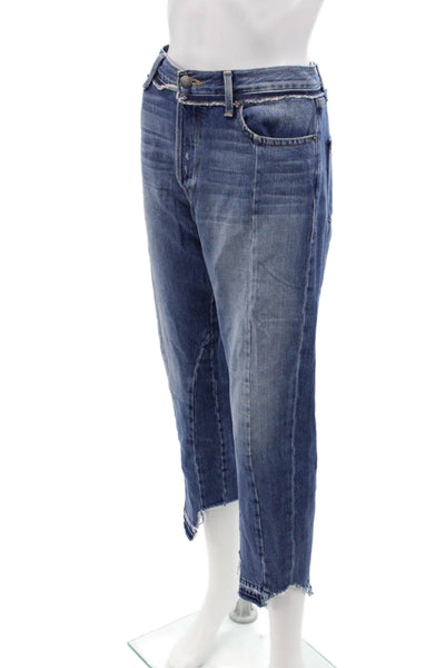 Frame Denim Womens Le Original Raw Hem Slim Leg Jeans Blue Cotton Size 30