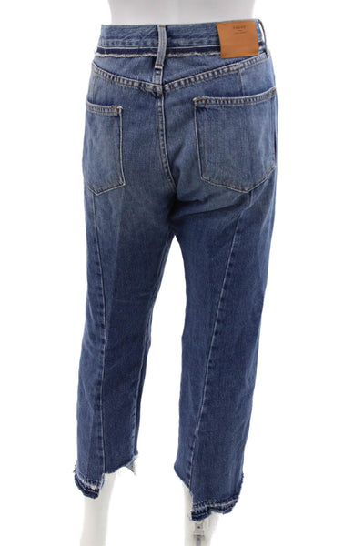 Frame Denim Womens Le Original Raw Hem Slim Leg Jeans Blue Cotton Size 30