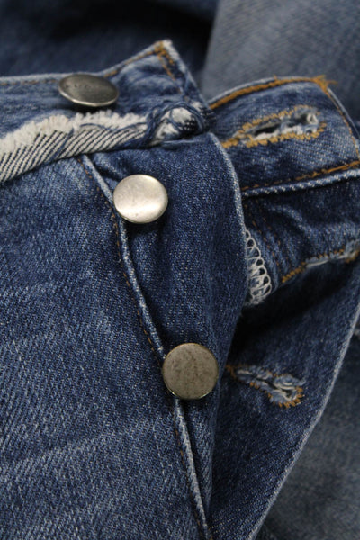 Frame Denim Womens Le Original Raw Hem Slim Leg Jeans Blue Cotton Size 30