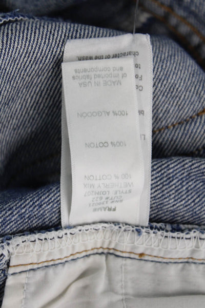 Frame Denim Womens Le Original Raw Hem Slim Leg Jeans Blue Cotton Size 30