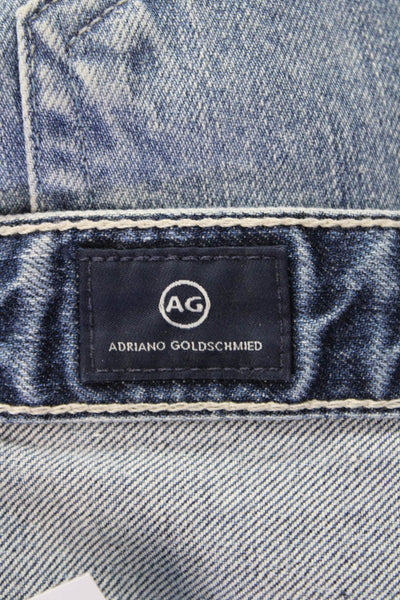 AG Adriano Goldschmied Womens Cotton Distressed Denim Shorts Blue Size 25R