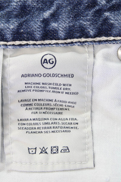 AG Adriano Goldschmied Womens Cotton Distressed Denim Shorts Blue Size 25R