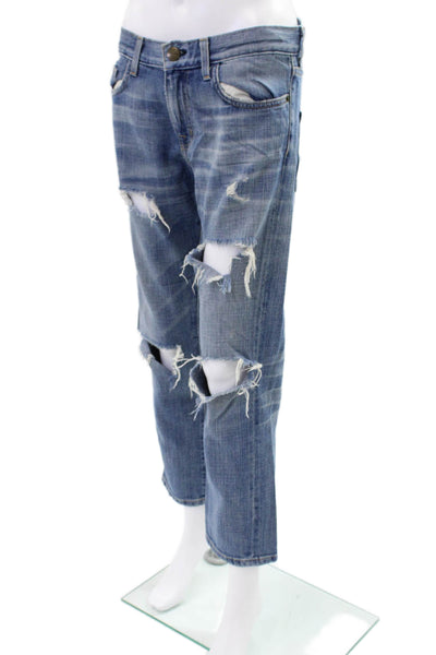 Current/Elliott Womens Distressed Jeans Blue Size 24