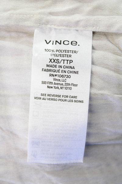 Vince Womens V Neck Plaid A Line Slip Dress Beige Size XXS