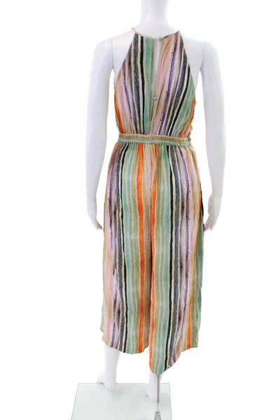 Blank London Womens Halter Neck Striped Jumpsuit Multicolor Size XS