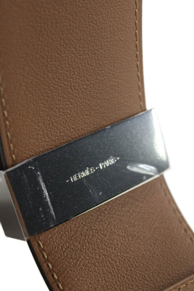 Hermes Womens Collier De Chien 50 Belt White Leather Size 85cm