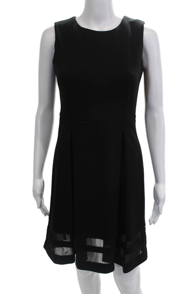Calvin Klein Womens Sleeveless Pleated A Line Dress Black Size 6 Petite