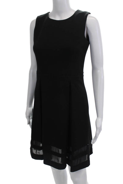 Calvin Klein Womens Sleeveless Pleated A Line Dress Black Size 6 Petite