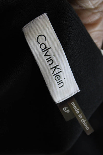 Calvin Klein Womens Sleeveless Pleated A Line Dress Black Size 6 Petite