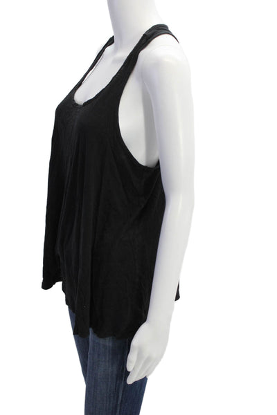 Michael Stars Womens Sleeveless Tank Top Black Cotton Size One Size