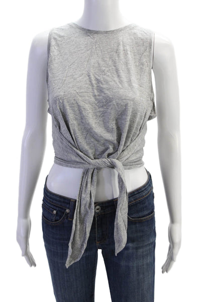 Club Monaco Womens Asymmetrical Cropped Tank Top Grey Size Large