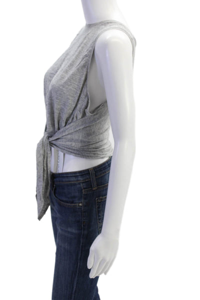 Club Monaco Womens Asymmetrical Cropped Tank Top Grey Size Large